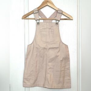 H&M Light Tan, Beige Overall Dress, Size 7-8 Girls, Minimalist Style